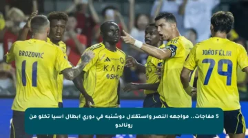 5 مفاجآت.. مواجهة النصر واستقلال دوشنبه في دوري أبطال آسيا تخلو من رونالدو